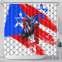 Boricua Pride Rooster Flag Puerto Rico Shower Curtain