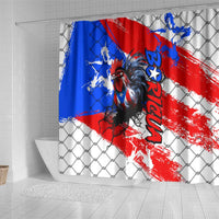 Boricua Pride Rooster Flag Puerto Rico Shower Curtain