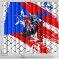 Boricua Pride Rooster Flag Puerto Rico Shower Curtain