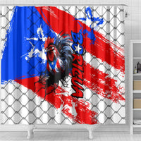 Boricua Pride Rooster Flag Puerto Rico Shower Curtain
