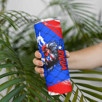 Boricua Pride Rooster Flag Puerto Rico Skinny Tumbler