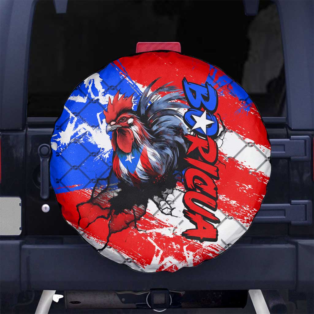 Boricua Pride Rooster Flag Puerto Rico Spare Tire Cover