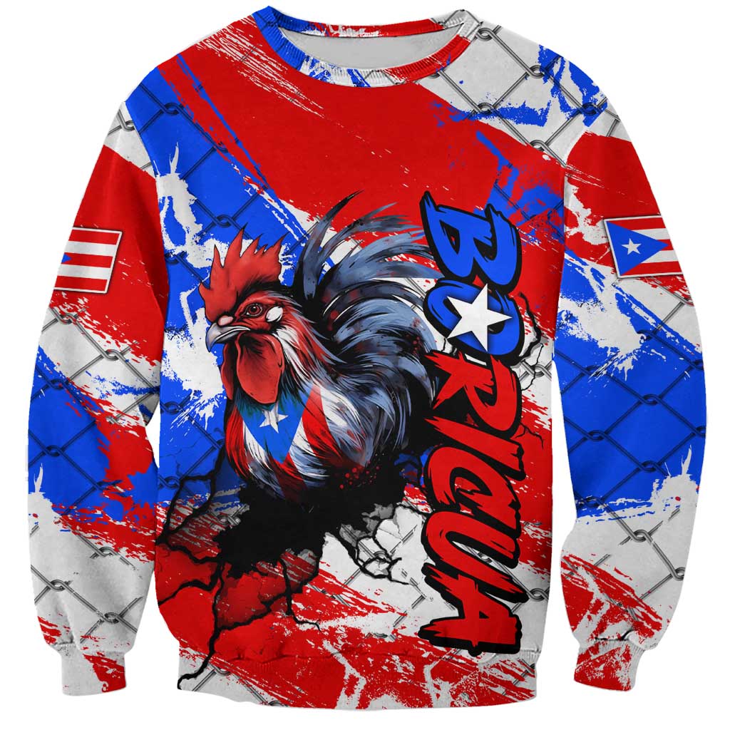 Boricua Pride Rooster Flag Puerto Rico Sweatshirt