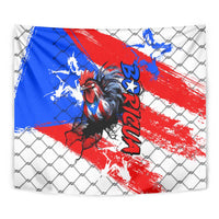 Boricua Pride Rooster Flag Puerto Rico Tapestry