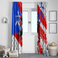 Boricua Pride Rooster Flag Puerto Rico Window Curtain