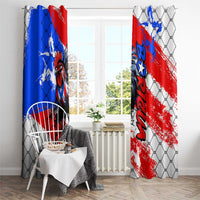 Boricua Pride Rooster Flag Puerto Rico Window Curtain