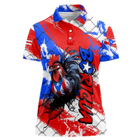 Boricua Pride Rooster Flag Puerto Rico Women Polo Shirt