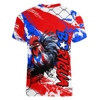 Boricua Pride Rooster Flag Puerto Rico Women V-Neck T-Shirt
