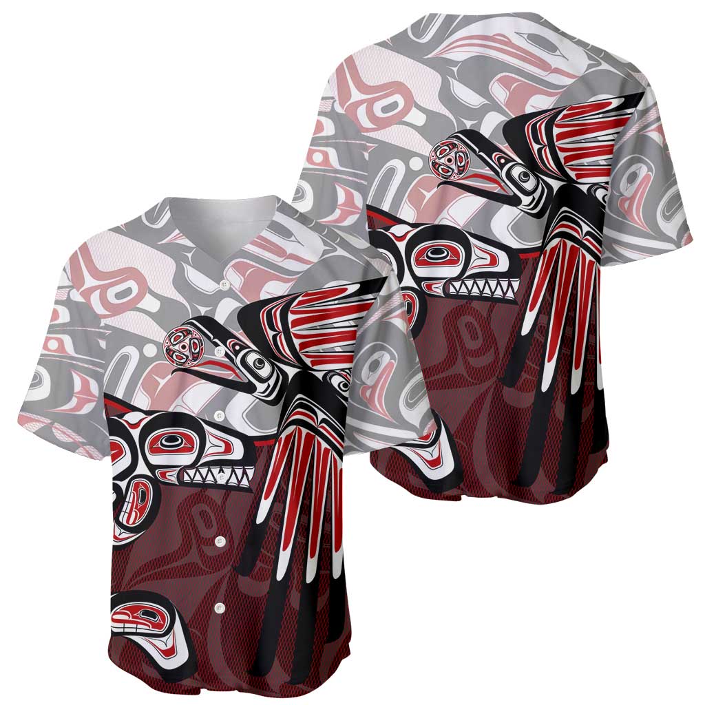 Haida Orca and Eagle Battle Baseball Jersey Canada Pacific Northwest Tribal Art