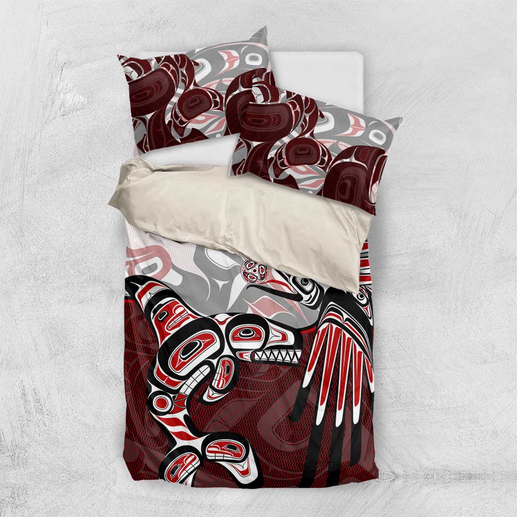 Haida Orca and Eagle Battle Bedding Set Canada Pacific Northwest Tribal Art