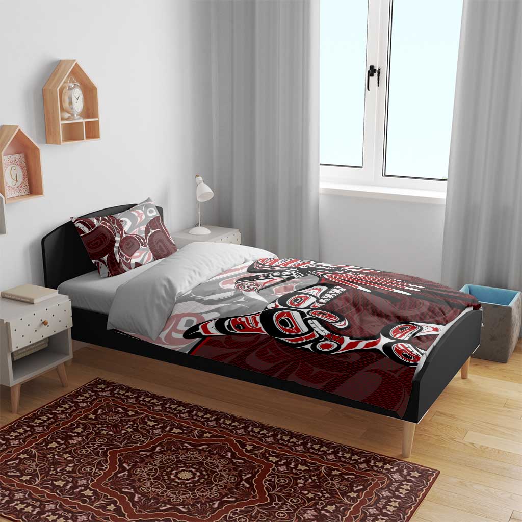 Haida Orca and Eagle Battle Bedding Set Canada Pacific Northwest Tribal Art