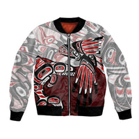 Haida Orca and Eagle Battle Bomber Jacket Canada Pacific Northwest Tribal Art