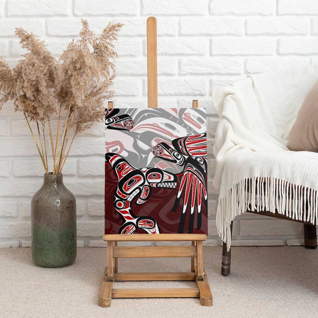 Haida Orca and Eagle Battle Canvas Wall Art Canada Pacific Northwest Tribal Art