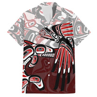 Haida Orca and Eagle Battle Family Matching Long Sleeve Bodycon Dress and Hawaiian Shirt Canada Pacific Northwest Tribal Art