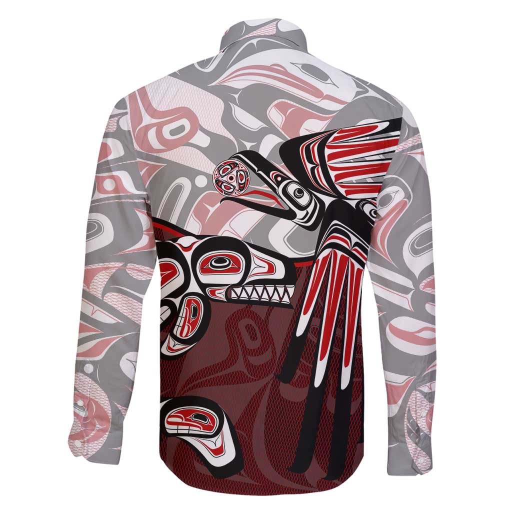 Haida Orca and Eagle Battle Family Matching Mermaid Dress and Hawaiian Shirt Canada Pacific Northwest Tribal Art