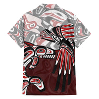 Haida Orca and Eagle Battle Family Matching Off The Shoulder Long Sleeve Dress and Hawaiian Shirt Canada Pacific Northwest Tribal Art