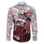 Haida Orca and Eagle Battle Family Matching Off The Shoulder Long Sleeve Dress and Hawaiian Shirt Canada Pacific Northwest Tribal Art