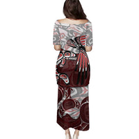 Haida Orca and Eagle Battle Family Matching Puletasi and Hawaiian Shirt Canada Pacific Northwest Tribal Art