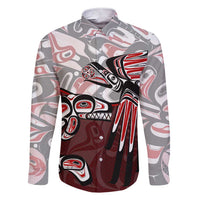 Haida Orca and Eagle Battle Family Matching Short Sleeve Bodycon Dress and Hawaiian Shirt Canada Pacific Northwest Tribal Art