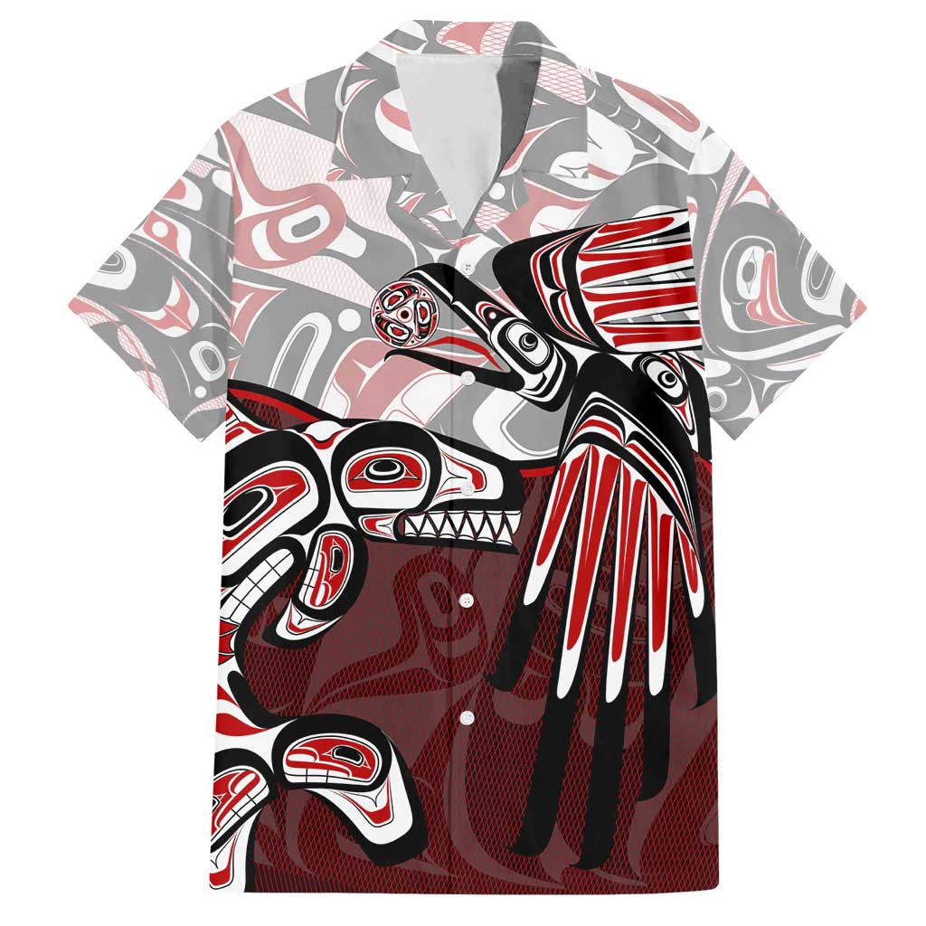 Haida Orca and Eagle Battle Family Matching Tank Maxi Dress and Hawaiian Shirt Canada Pacific Northwest Tribal Art