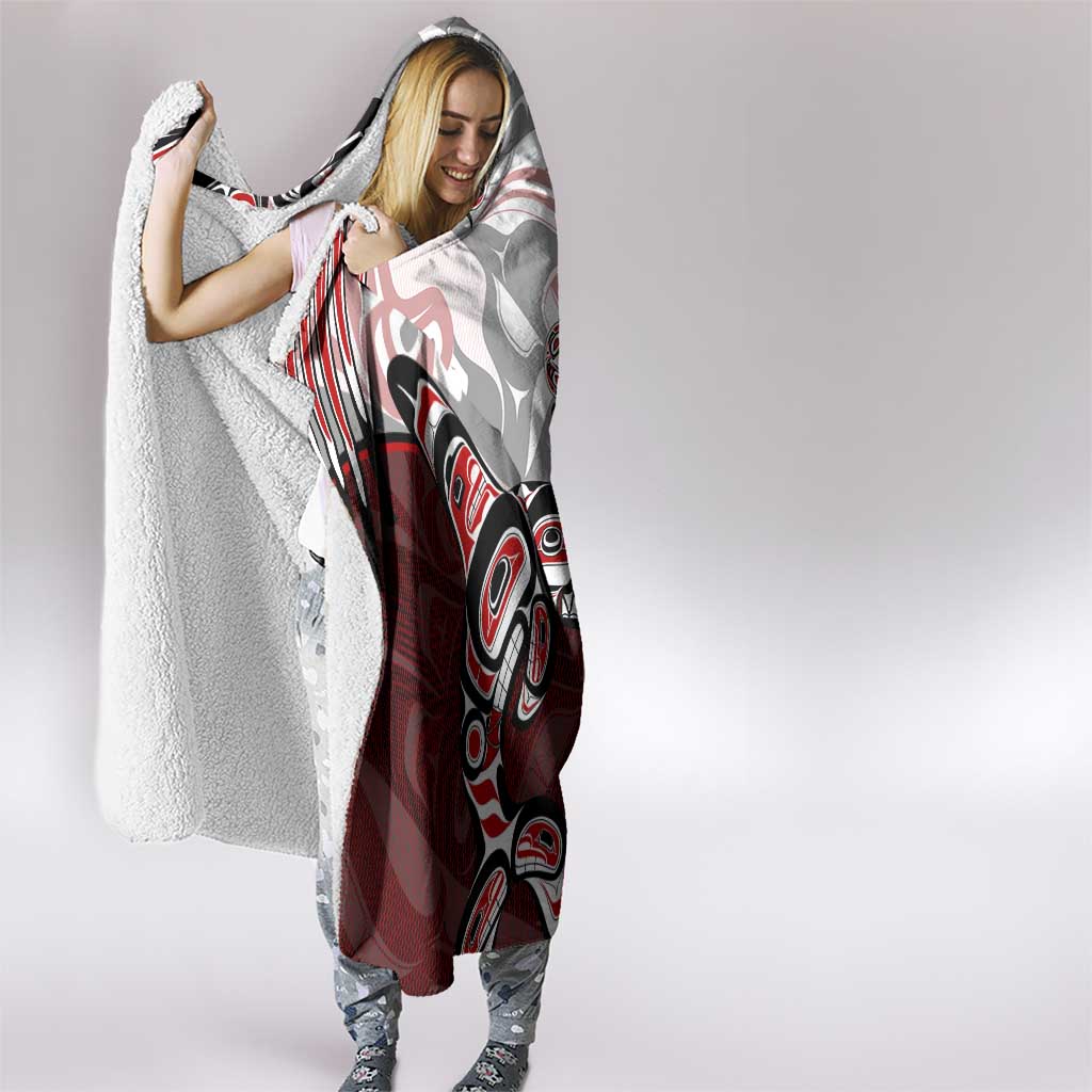 Haida Orca and Eagle Battle Hooded Blanket Canada Pacific Northwest Tribal Art