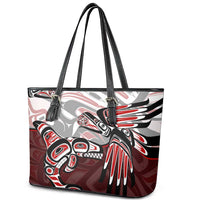 Haida Orca and Eagle Battle Leather Tote Bag Canada Pacific Northwest Tribal Art