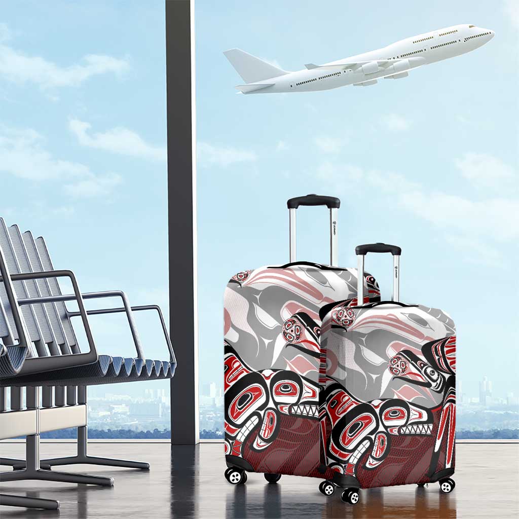 Haida Orca and Eagle Battle Luggage Cover Canada Pacific Northwest Tribal Art