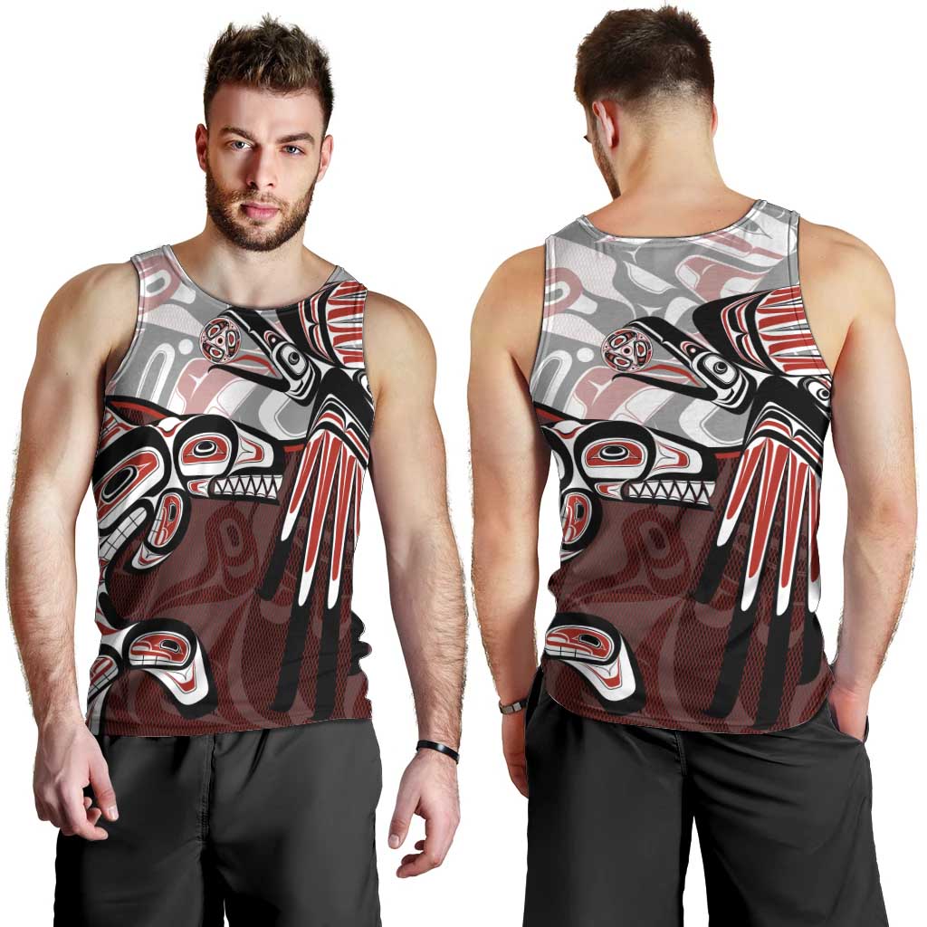 Haida Orca and Eagle Battle Men Tank Top Canada Pacific Northwest Tribal Art