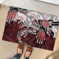Haida Orca and Eagle Battle Rubber Doormat Canada Pacific Northwest Tribal Art