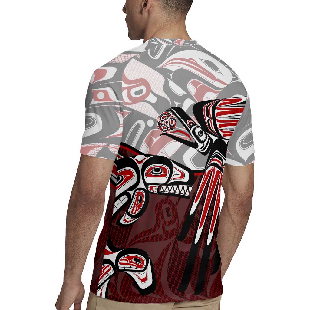 Haida Orca and Eagle Battle Rugby Jersey Canada Pacific Northwest Tribal Art