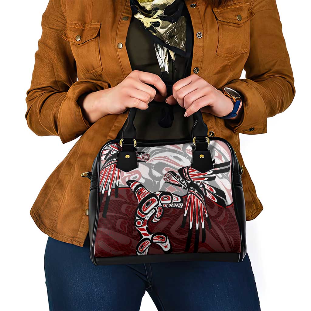Haida Orca and Eagle Battle Shoulder Handbag Canada Pacific Northwest Tribal Art