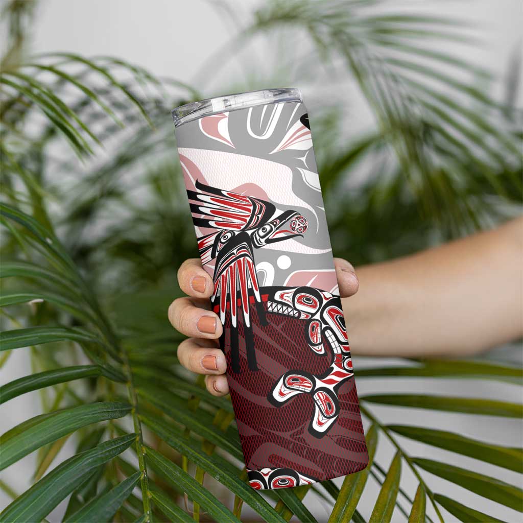 Haida Orca and Eagle Battle Skinny Tumbler Canada Pacific Northwest Tribal Art