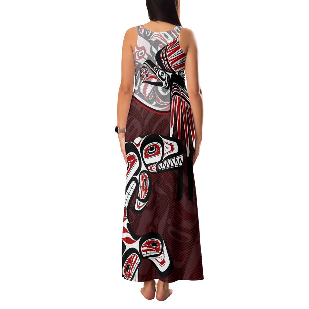 Haida Orca and Eagle Battle Tank Maxi Dress Canada Pacific Northwest Tribal Art