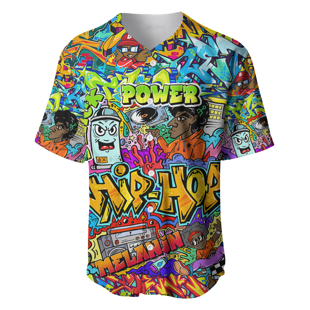 Hip Hop Graffiti Art Baseball Jersey Black Power - Wonder Print Shop