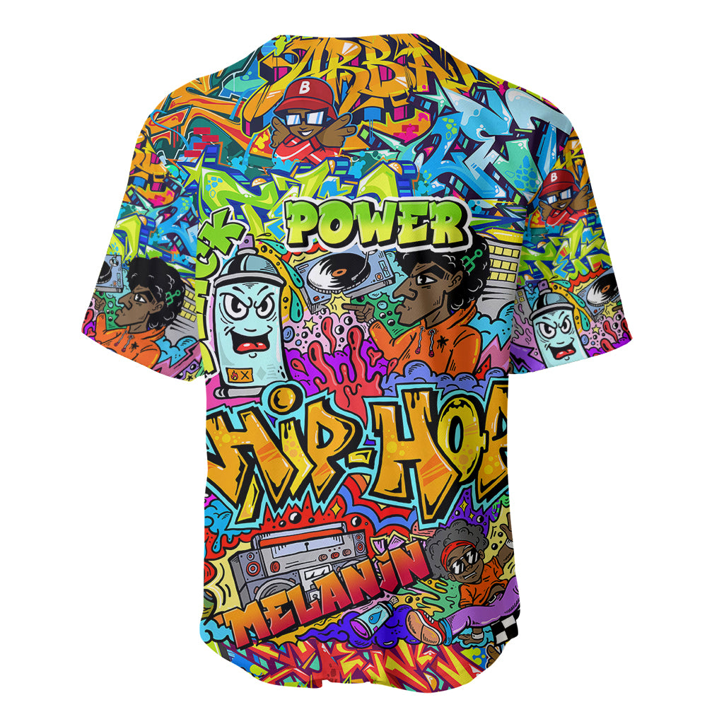 Hip Hop Graffiti Art Baseball Jersey Black Power - Wonder Print Shop
