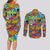 Hip Hop Graffiti Art Couples Matching Long Sleeve Bodycon Dress and Long Sleeve Button Shirts Black Power - Wonder Print Shop
