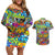 Hip Hop Graffiti Art Couples Matching Off Shoulder Short Dress and Hawaiian Shirt Black Power - Wonder Print Shop