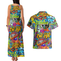Hip Hop Graffiti Art Couples Matching Tank Maxi Dress and Hawaiian Shirt Black Power - Wonder Print Shop