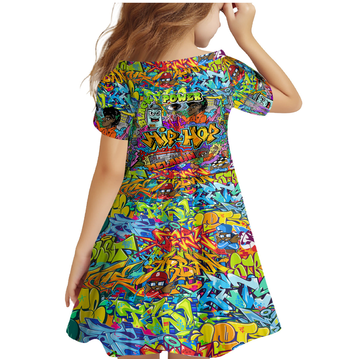Hip Hop Graffiti Art Family Matching Mermaid Dress and Hawaiian Shirt Black Power - Wonder Print Shop