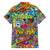 Hip Hop Graffiti Art Family Matching Off Shoulder Long Sleeve Dress and Hawaiian Shirt Black Power - Wonder Print Shop