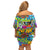 Hip Hop Graffiti Art Family Matching Off Shoulder Short Dress and Hawaiian Shirt Black Power - Wonder Print Shop