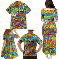 Hip Hop Graffiti Art Family Matching Puletasi Dress and Hawaiian Shirt Black Power - Wonder Print Shop