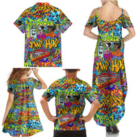 Hip Hop Graffiti Art Family Matching Summer Maxi Dress and Hawaiian Shirt Black Power - Wonder Print Shop