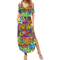 Hip Hop Graffiti Art Family Matching Summer Maxi Dress and Hawaiian Shirt Black Power - Wonder Print Shop