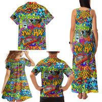 Hip Hop Graffiti Art Family Matching Tank Maxi Dress and Hawaiian Shirt Black Power - Wonder Print Shop