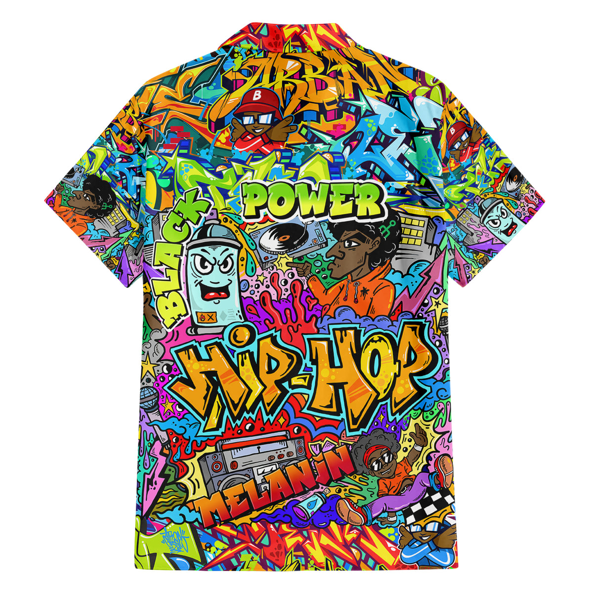 Hip Hop Graffiti Art Hawaiian Shirt Black Power - Wonder Print Shop