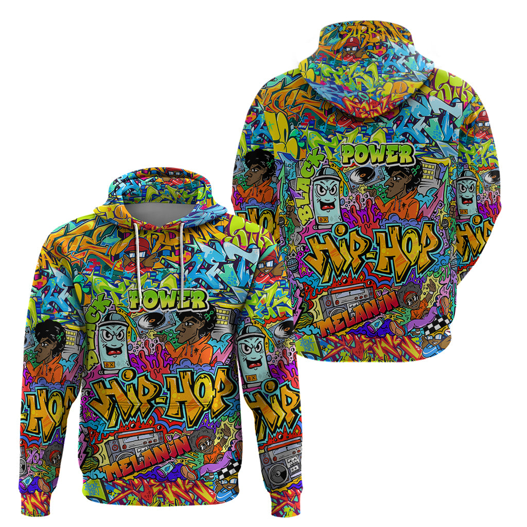Hip Hop Graffiti Art Hoodie Black Power - Wonder Print Shop