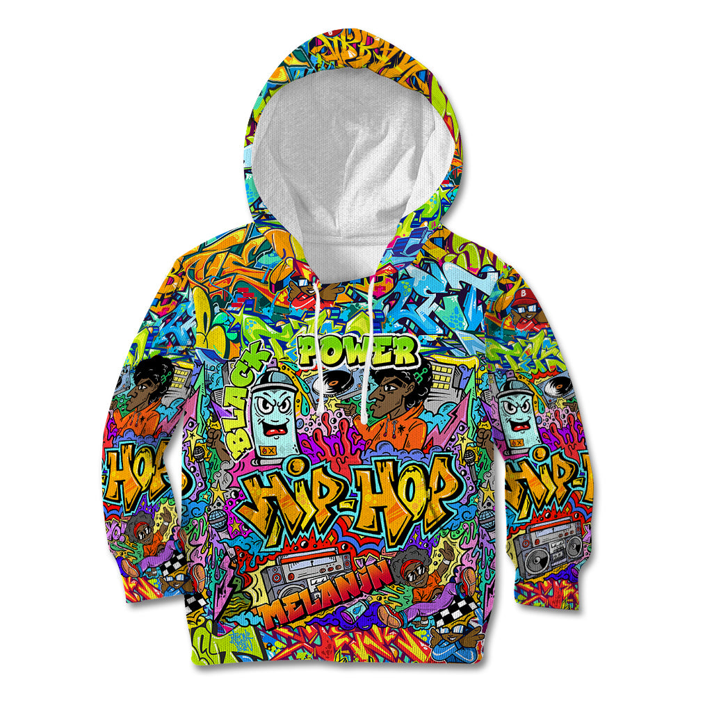 Hip Hop Graffiti Art Kid Hoodie Black Power - Wonder Print Shop
