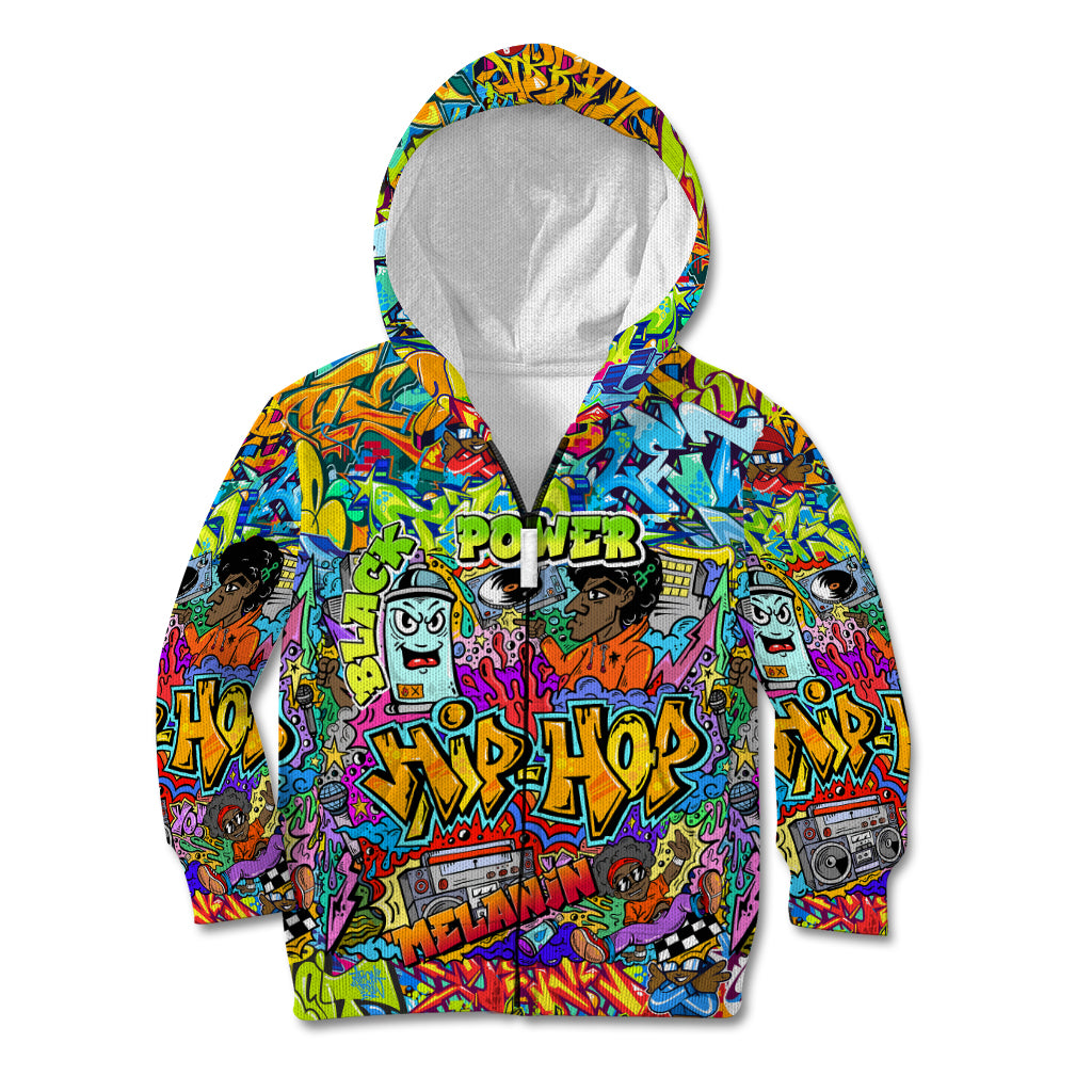 Hip Hop Graffiti Art Kid Hoodie Black Power - Wonder Print Shop