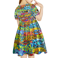 Hip Hop Graffiti Art Kid Short Sleeve Dress Black Power - Wonder Print Shop